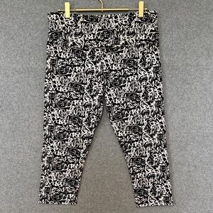 Intro Capri Pull-On Tummy Control Women Leggings M Black/White